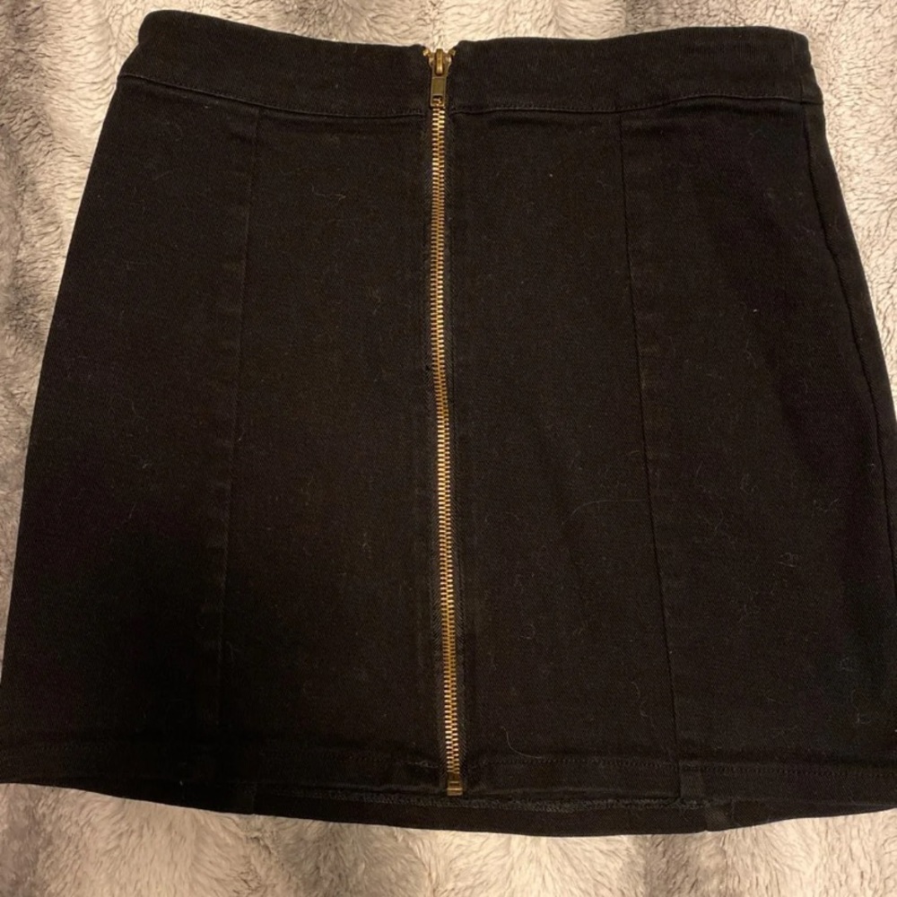 Forever 21 Black Denim Zipper Skirt S